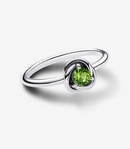 Pandora Moments August Spring Green Eternity Circle Ring Size 7