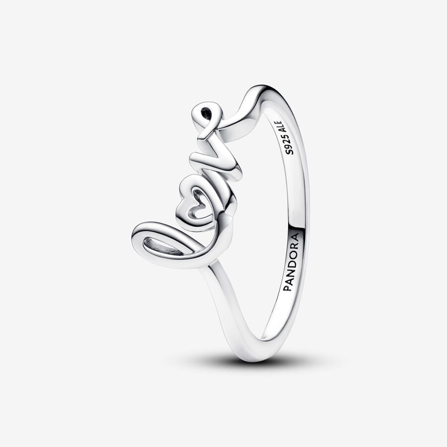 Pandora Moments Handwritten Love Ring Size 7.5