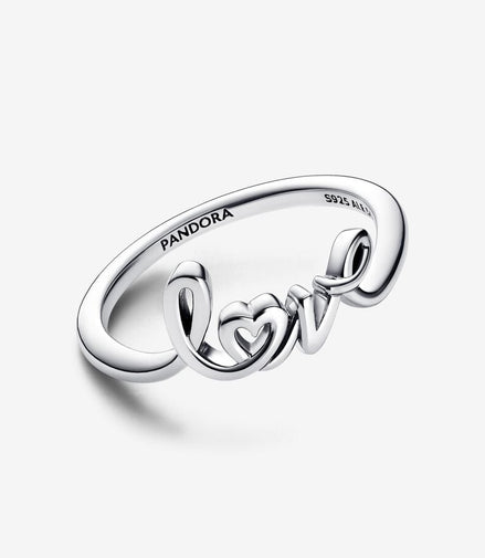 Pandora Moments Handwritten Love Ring Size 7.5