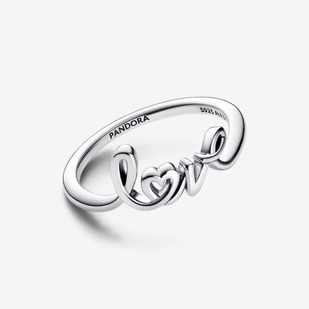 Pandora Moments Handwritten Love Ring Size 7.5