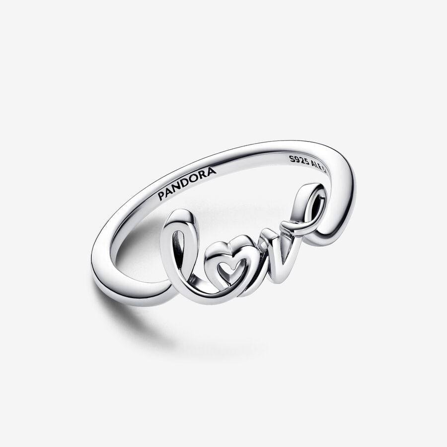 Pandora Moments Handwritten Love Ring Size 7.5