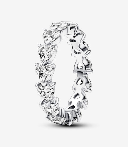 Pandora Timeless Row of Hearts Eternity Ring Size 6