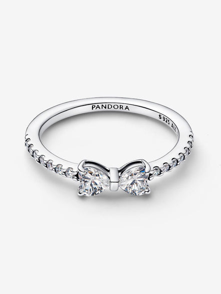 Pandora Sparkling Bow Ring Size 6