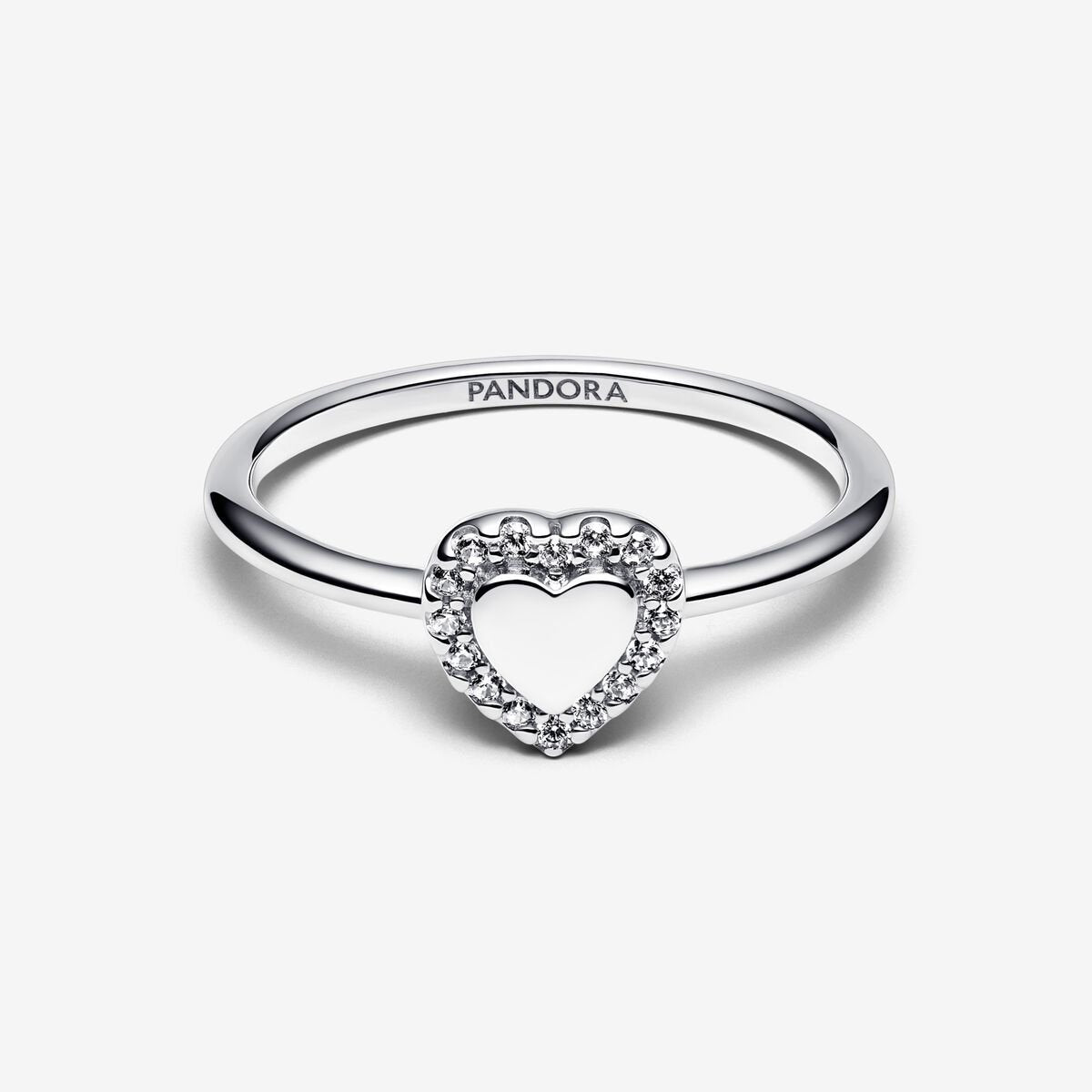 Pandora Timeless Engravable Heart Halo Ring Size 6