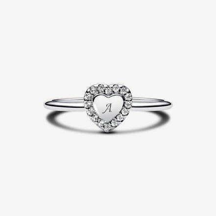 Pandora Timeless Engravable Heart Halo Ring Size 6