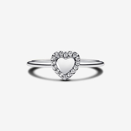 Pandora Timeless Engravable Heart Halo Ring Size 7