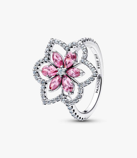 Pandora Double Flower Cocktail Ring Size 7.5