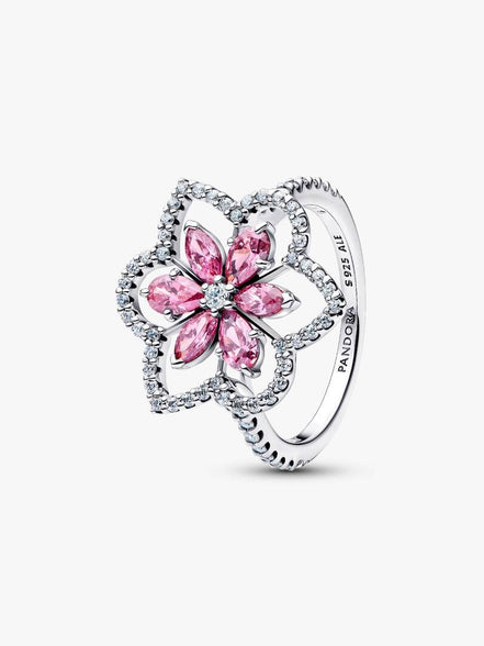 Pandora Double Flower Cocktail Ring Size 7.5