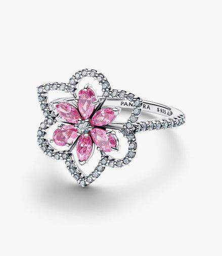 Pandora Double Flower Cocktail Ring Size 7.5