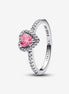 Pandora Timless Elevated Pink Heart Ring Size 7