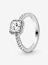 Pandora Timeless Square Sparkle Clear Halo Ring Size 7