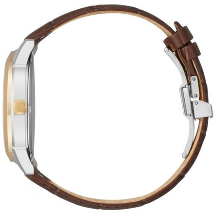 Citizen Men's Rolan Eco-Drive Rose Gold Case With Brown Leather Strap Watch