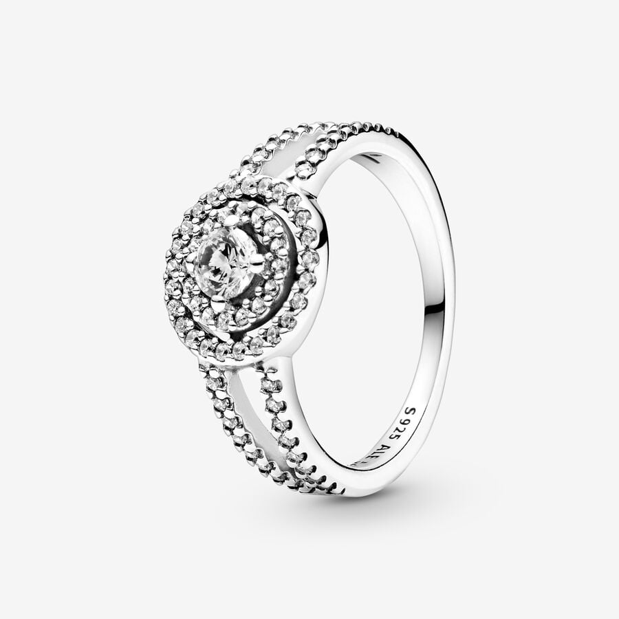 Pandora Timeless Sparkling Double Halo Ring Size 5
