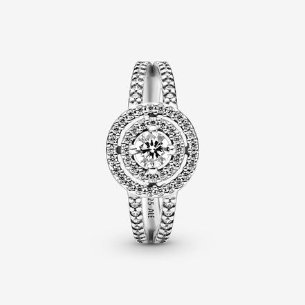 Pandora Timeless Sparkling Double Halo Ring Size 5