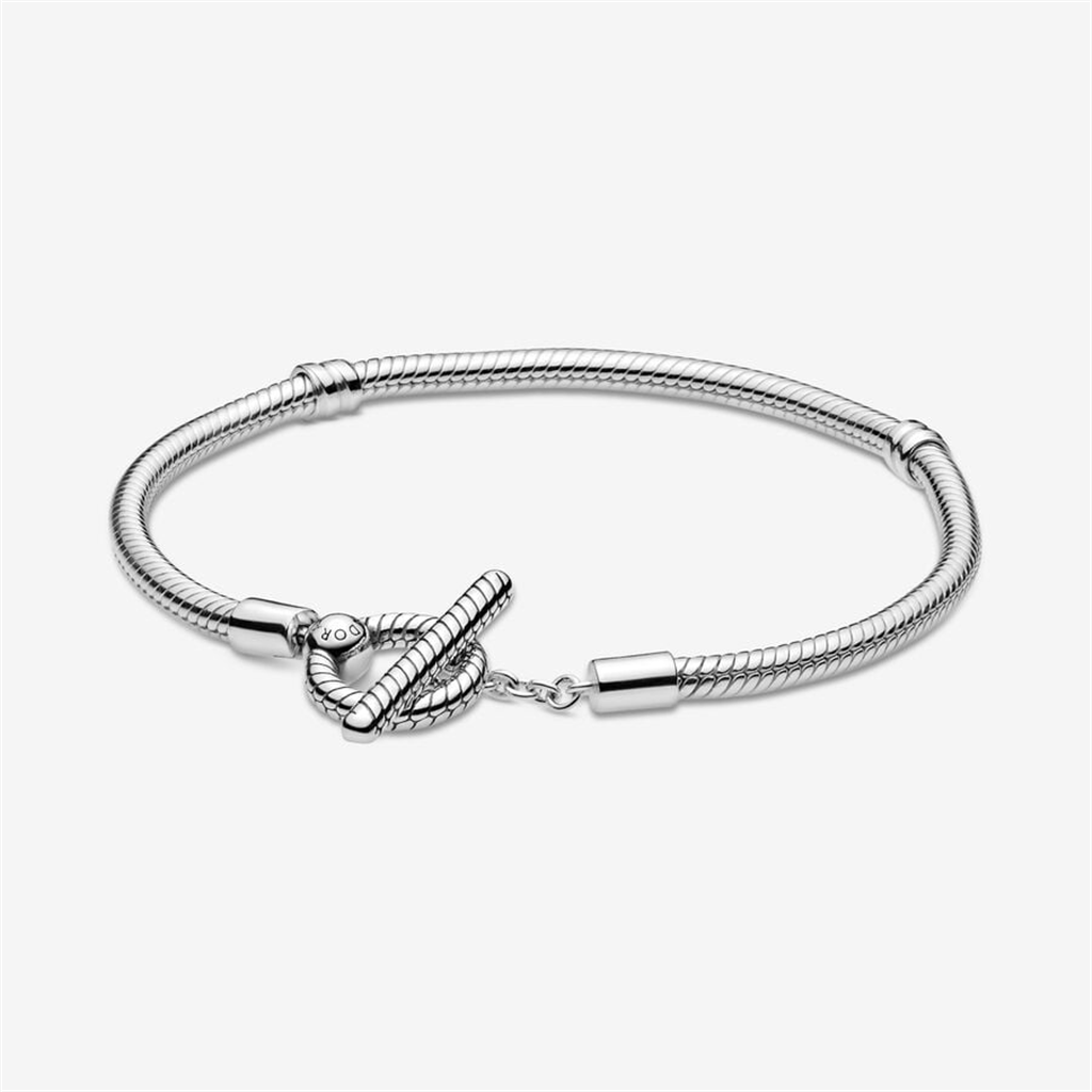 Pandora Moments T-Bar Snake Chain Bracelet Size 23