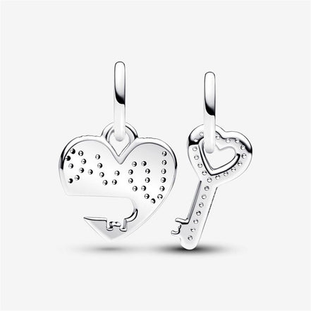 Pandora Moments Splittable Heart & Key Dangle Charm