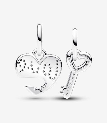 Pandora Moments Splittable Heart & Key Dangle Charm