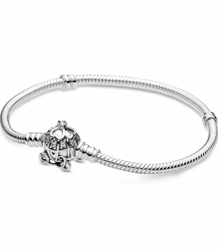 Disney Cinderella Pumpkin Coach Clasp Pandora Moments Bracelet Size 19