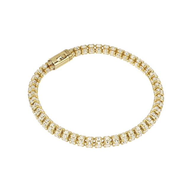 Desmos Two Tone Infinity Round 5 Row Bracelet 7"