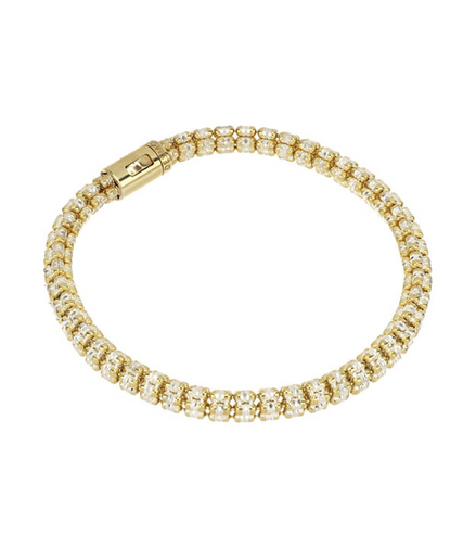 Desmos Two Tone Infinity Round 5 Row Bracelet 7"
