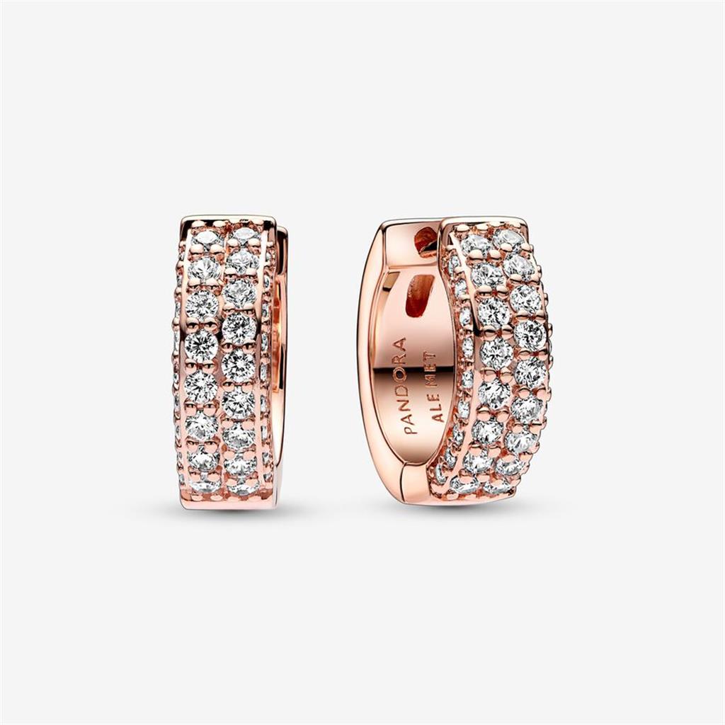 Pandora Timeless Pavé Double-Row Hoop Earrings