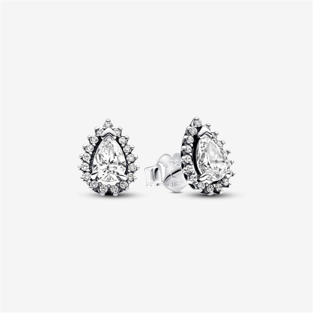 Pandora Timeless Sparkling Pear Halo Stud Earrings