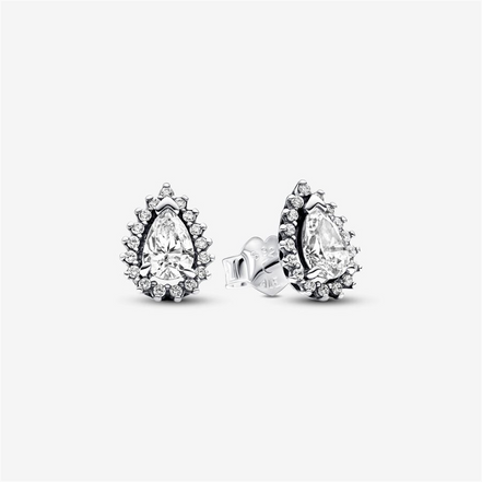 Pandora Timeless Sparkling Pear Halo Stud Earrings
