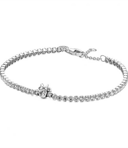 Pandora Disney Minnie Mouse Tennis Bracelet Size 18