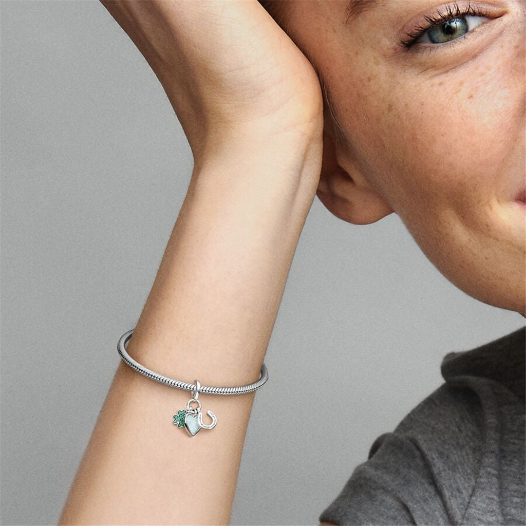 Pandora Moments Four Leaf Clover, Heart and Horseshoe Triple Dangle Charm
