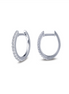 LaFonn 0.24 CTW Simulated Diamond Oval Huggie Hoop Earrings