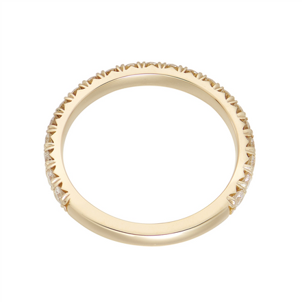 14K Yellow Gold Round Natural Diamond Wedding Band