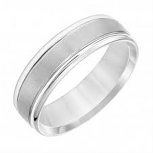 Men's 14k White Gold Wedding Band