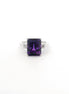 14K White Gold Diamond & Amethyst Fashion Ring