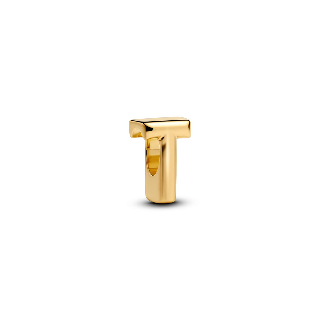 Pandora Letter T Alphabet Gold-Plated Charm