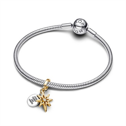 Pandora Moments Engravable North Star Lab-grown Diamond Dangle Charm
