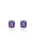 Lafonn 1.76 CTW Simulated Diamond And Amethyst February Birthstone Solitaire Stud Earrings