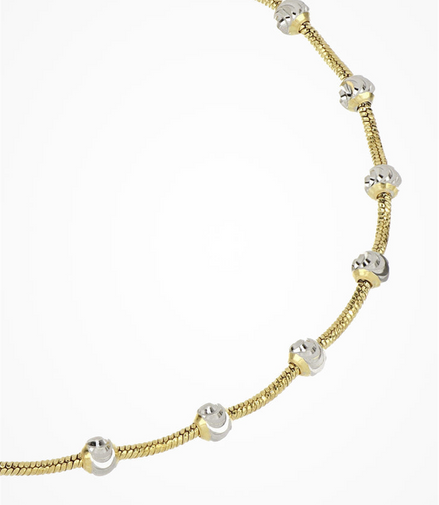 Desmos Sfera Two-Tone  Gold And White Chain Bracelet 7.25"