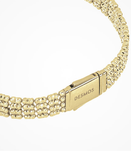 Desmos 18K Gold Plated Infinity 4 Row Bracelet 7"