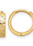 14K Polished CZ Hinged Hoop Earrings