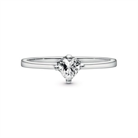 Pandora Timeless Clear Heart Solitaire Ring Size 6