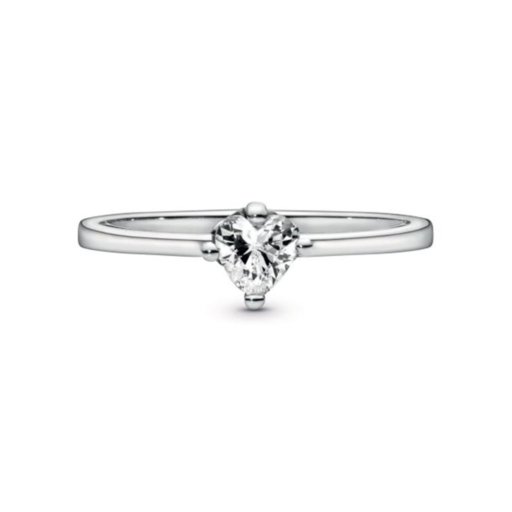 Pandora Timeless Clear Heart Solitaire Ring Size 6