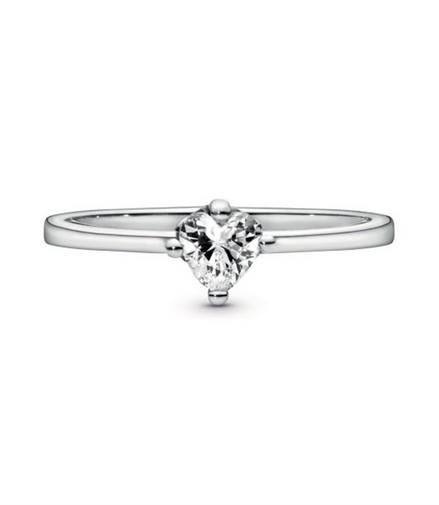 Pandora Timeless Clear Heart Solitaire Ring Size 6