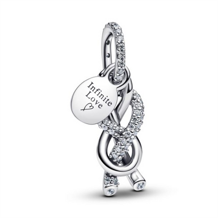 Pandora Pavé Infinity Knot Dangle Charm