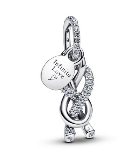 Pandora Pavé Infinity Knot Dangle Charm