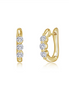 Lafonn 0.66 CTW Simulated Diamond 3-Stone Huggie Hoop Earrings