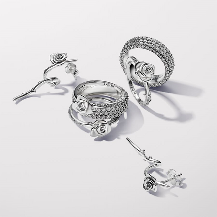 Pandora Moments Rose In Bloom Ring Size 7.5