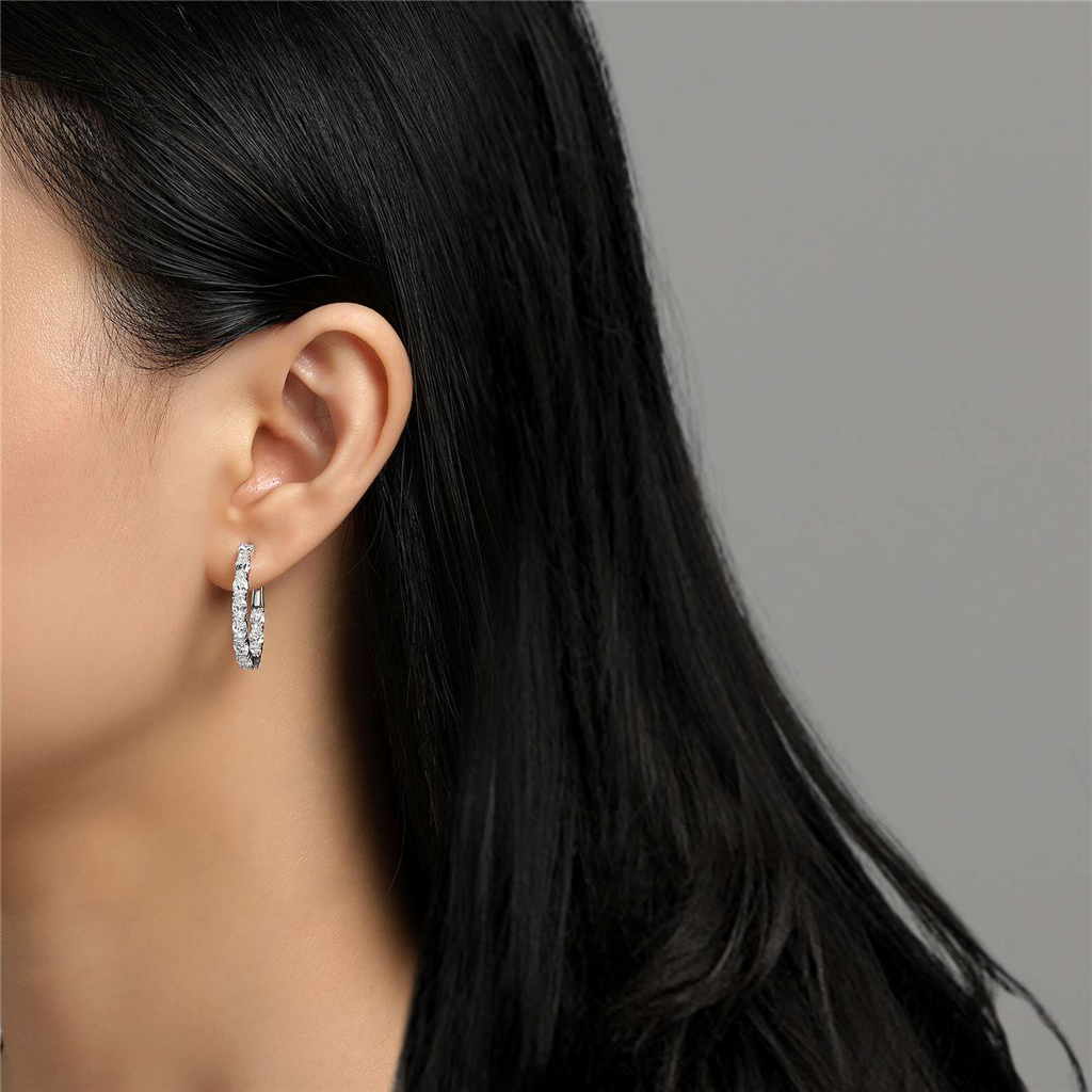 Lafonn Simulated Diamond 20MM x 25MM Oval Hoop Earrings