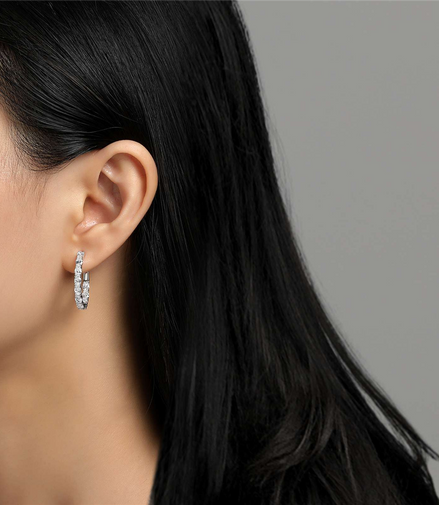 Lafonn Simulated Diamond 20MM x 25MM Oval Hoop Earrings