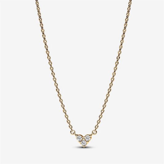 Pandora Timeless Triple Stone Heart Collier Necklace