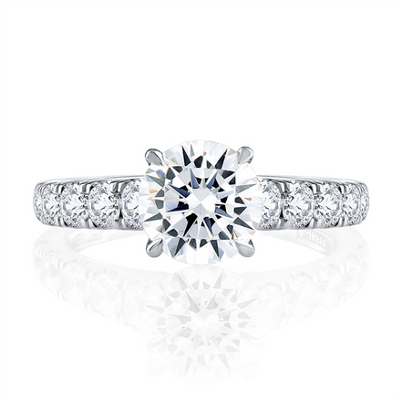 A.JAFFE Modern Diamond Pavé Round Cut Diamond Engagement Ring
